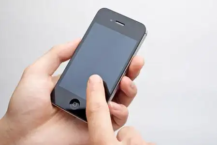 举行触摸屏消息手指触摸触摸屏手机照片