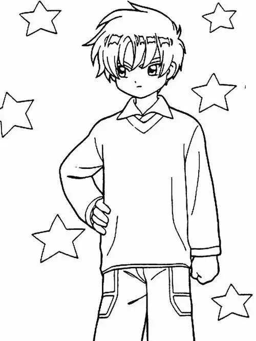 动漫简笔画男生