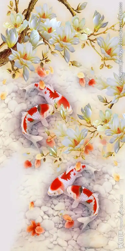 玉兰花 九鱼图设计图__psd分层素材_psd分层素材