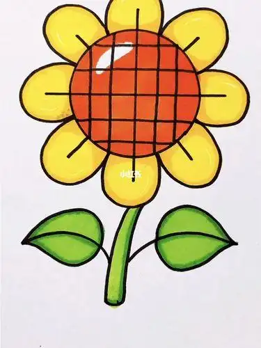 向日葵夸张简笔画