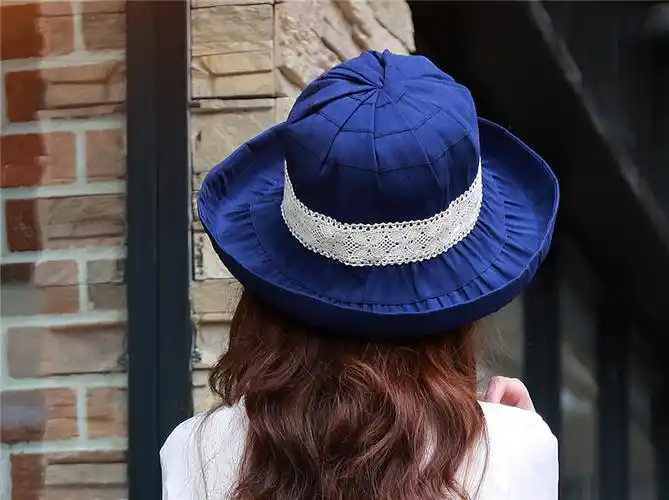 2015新款 韩版 时尚蕾丝遮阳丰帽子 女士大沿帽 沙滩帽