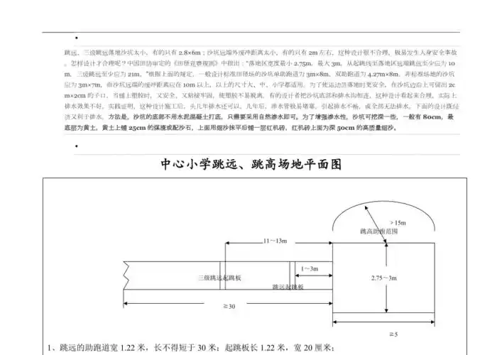 小学跳远跳高场地平面图