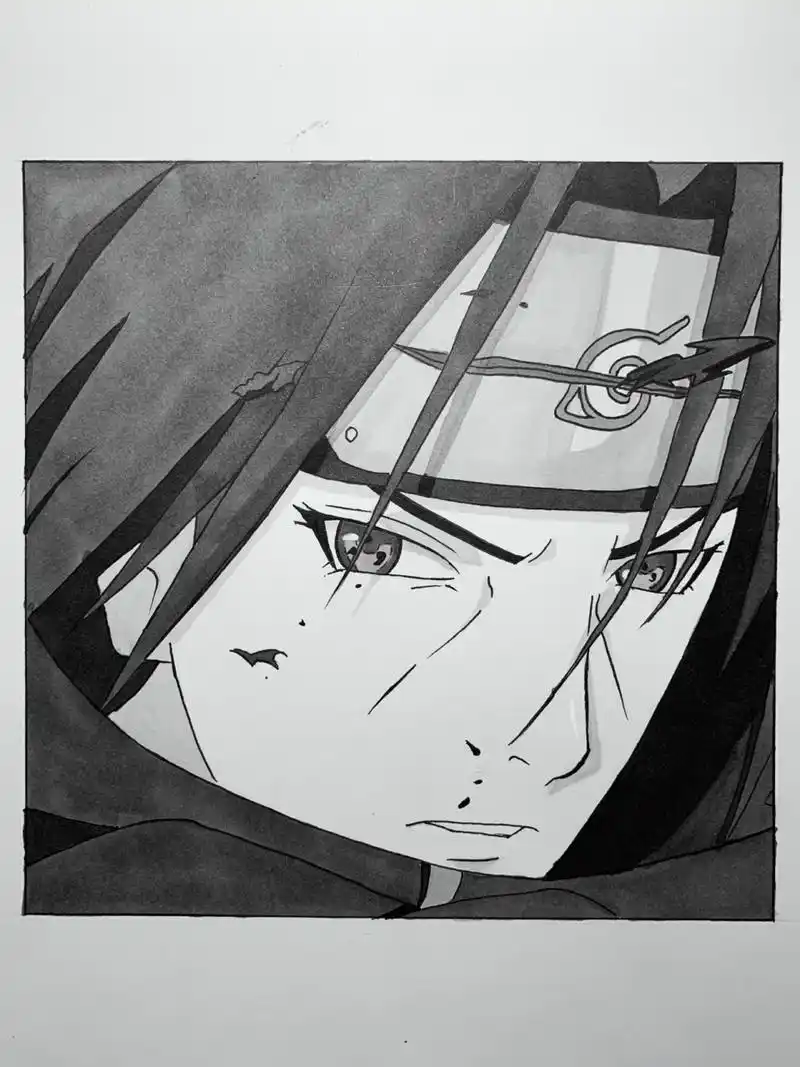 宇智波鼬手绘 我希望你看着我 寻找到我身上所缺乏的东西 所以 不要再