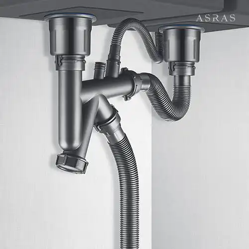 阿萨斯不锈钢水槽下水器厨房防臭下水管单槽洗菜盆水盆下水管配件