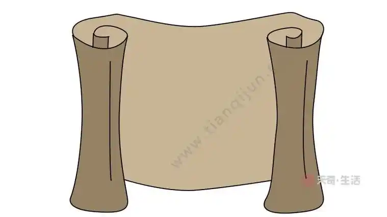 古代的书卷简笔画步骤