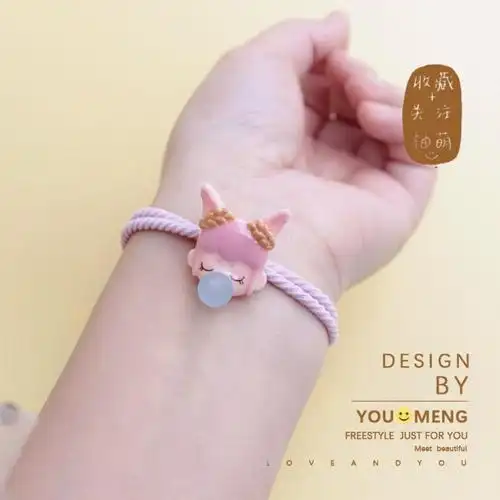 精灵泡泡女孩闺蜜手链室友手环学饰皮筋不伤发发饰