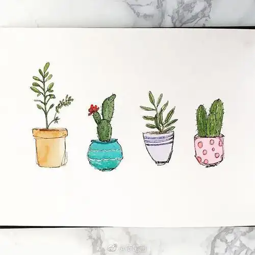 小清新盆栽手绘手帐素材~(by:paperbybb)