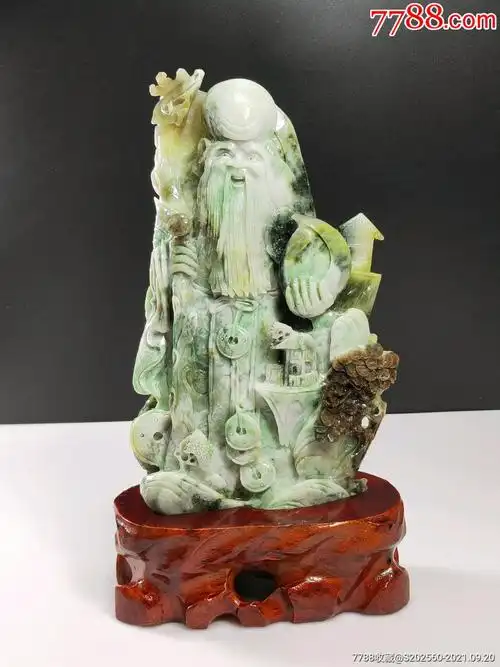 独山玉寿星摆件(40366)_其他玉石/玉器_趣味小店杂货铺【7788收藏