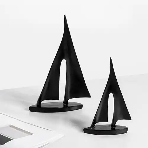 简约现代创意几何帆船艺术品雕塑摆件家居客厅摆件