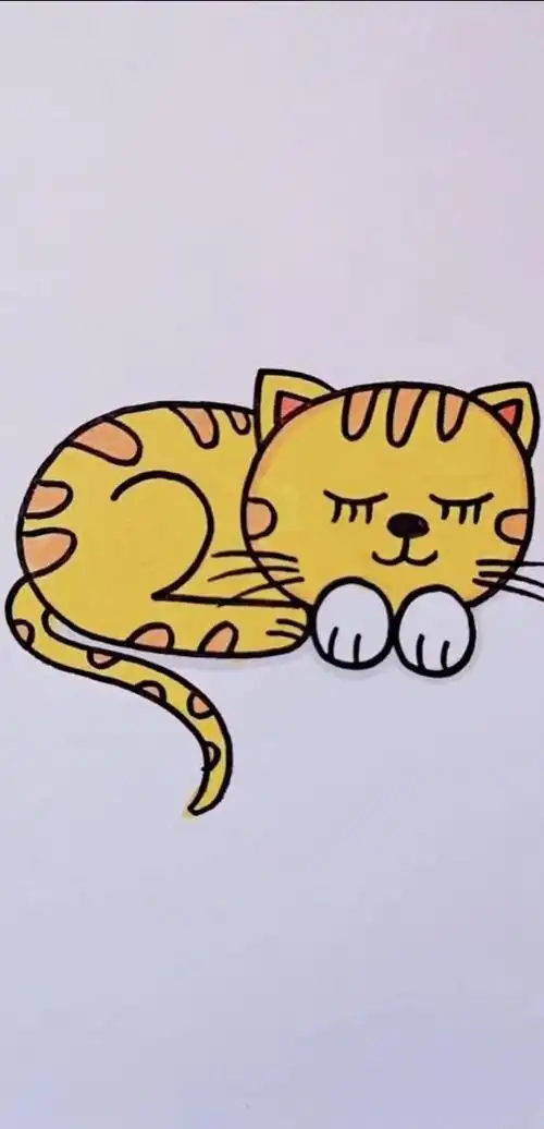 小花猫简笔画教程