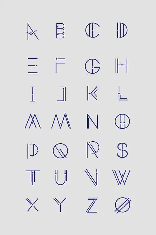 矢量个性手绘大写英文字母