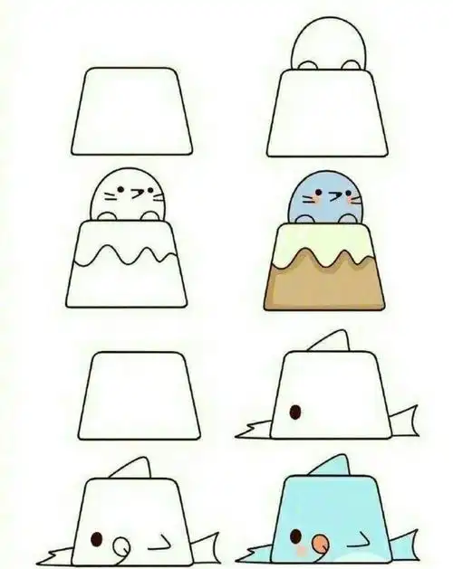 【童心童画】田幼中班绘画——梯形创意画