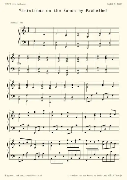 钢琴谱卡农georgewinston版