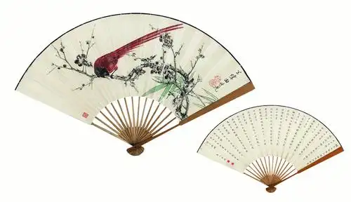 田世光 刑端 花鸟 书法 成扇