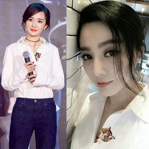 范冰冰杨幂明星同款衣服欧洲站2018春装新款长袖白衬衫女猫咪衬衣