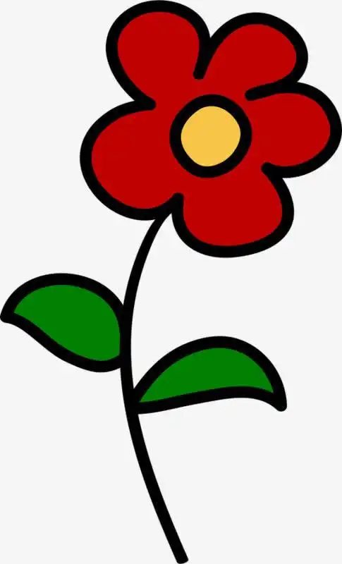 红色卡通小花免抠素材免费下载_觅元素51yuansu.com