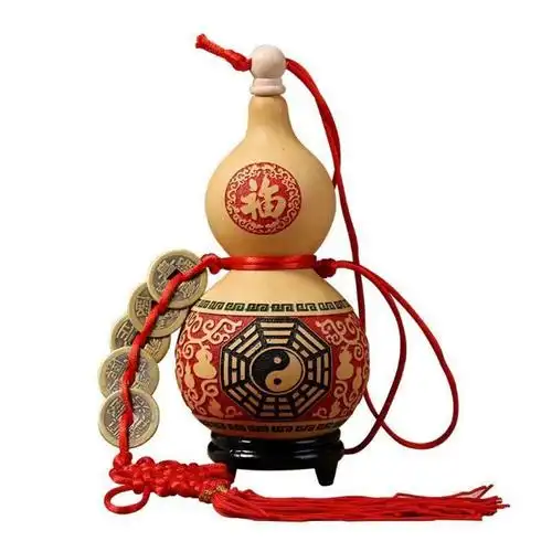 道教用品小号八卦葫芦带龙头八卦葫芦天然亚腰葫芦文新疆西藏专链