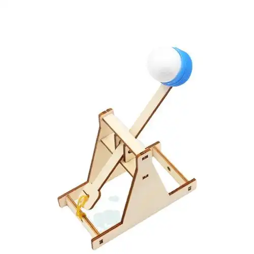 投石器科技小制作儿童手工diy木质作品 科技劳作课作业投石机玩具