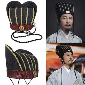 古代丞相宰相头饰诸葛亮帽子三国大臣军师头饰舞台表演成人礼发饰