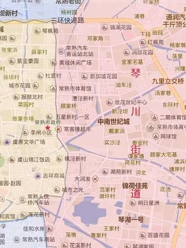 常熟市行政区划地图2019高清定制城市交通卫星影像办公会议室挂图