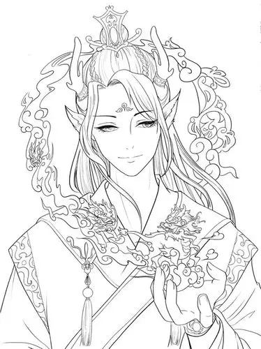 高能多图!古风汉服人物手绘线稿