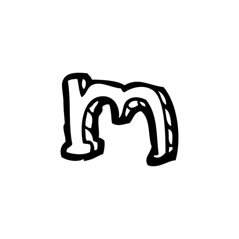卡通字母 m,矢量, 卡通白色背景上的字母 m
