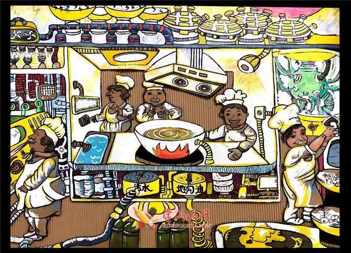 小学生科幻画光导电健康厨房