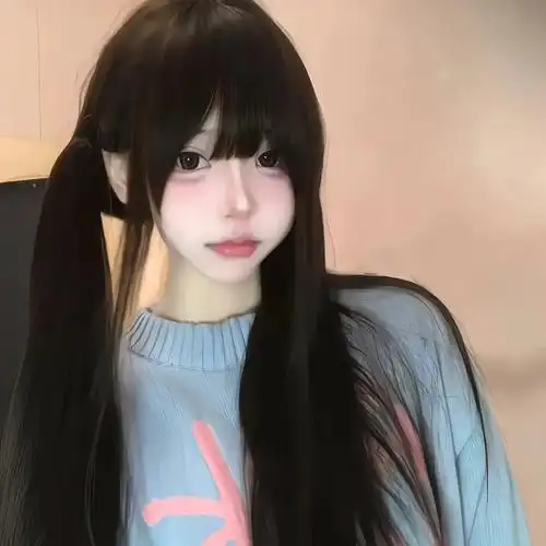 小仙鱼假发女长发黑棕色学生日常自然空气刘海网红甜美黑长直全头
