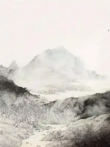 浙江画院|清远飘逸的山,林爱国山水画