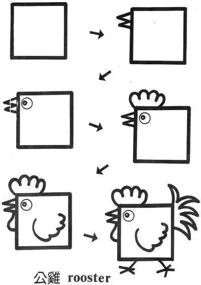 组图正方形简笔画 几何图形彰显想象力