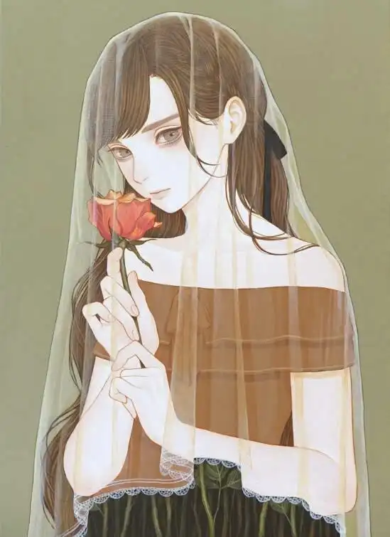 森系文艺手绘插画女,清新可爱的少女插画