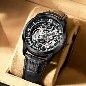 瑞士正品浪琴瑰丽手表男士全自动机械表防水大学生镂空陀飞轮男表