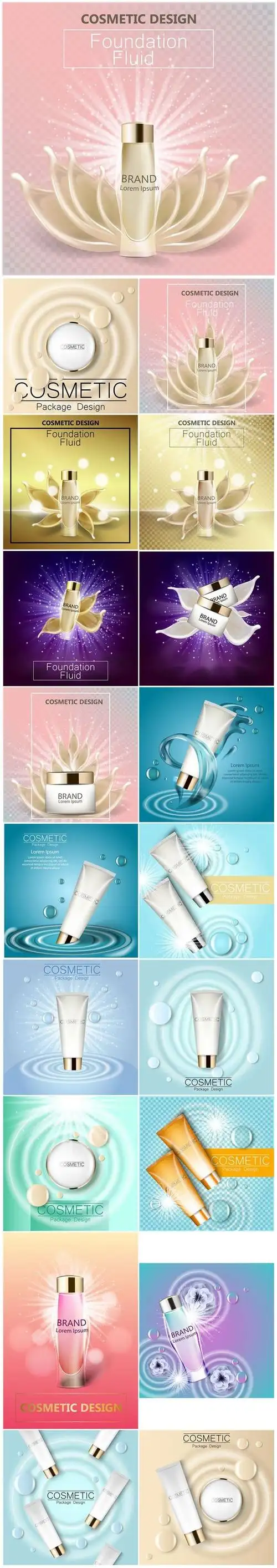 美容化妆品护肤品矢量海报宣传单美容产品设计素材