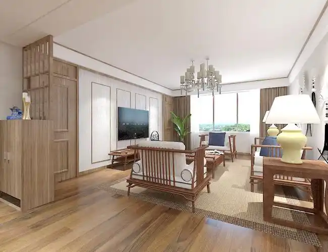 130平米新中式客厅装修效果图