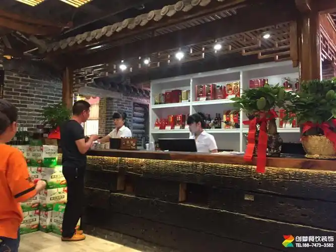 望城黄金台餐饮店收银台设计