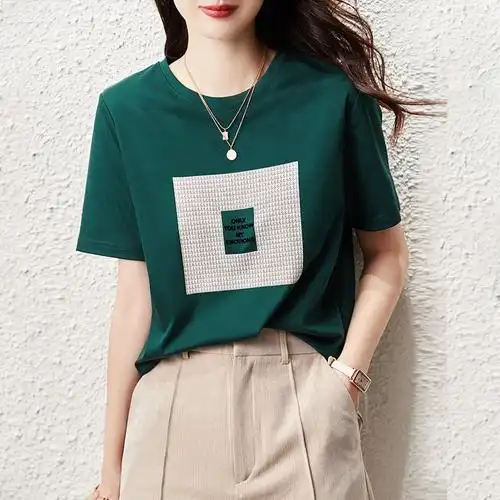 时尚宽松休闲运动t恤女,女装t恤,凯文服饰