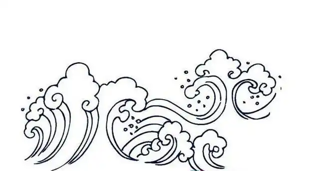 汹涌的河简笔画