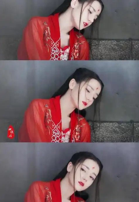 红衣的凤九迪丽热巴别有一番美艳