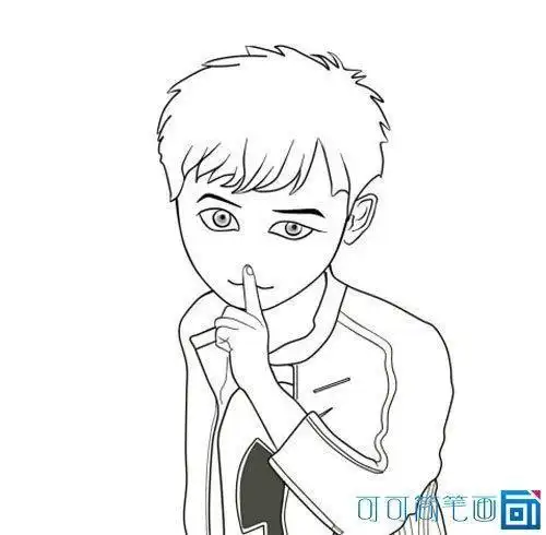 轻声说话手势简笔画卡通
