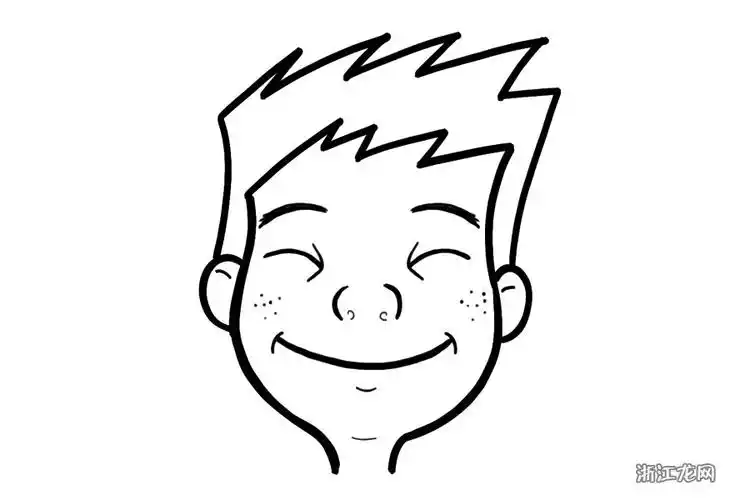 学画卡通面部表情:快乐,微笑,咧嘴笑 _快乐表情简笔画