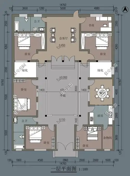 12×20米的宅基地,盖个四合院,如何设计?