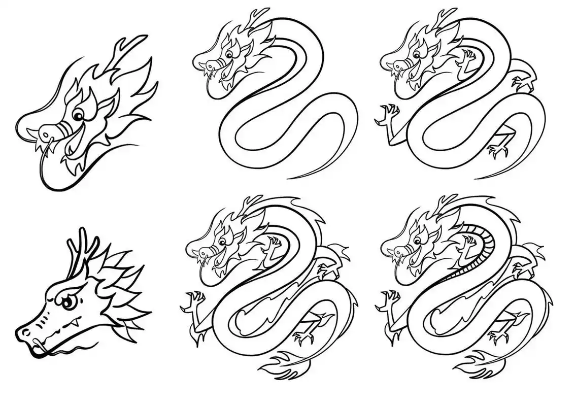 分享一张龙简笔画步骤图 .