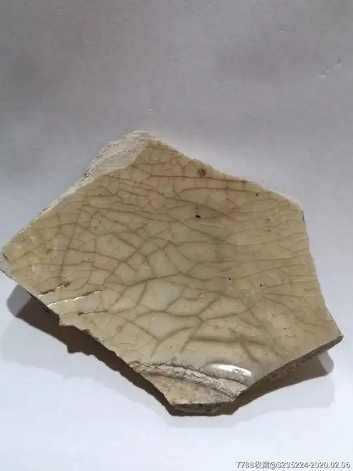 元哥窑米黄釉珍贵残片-瓷片-7788收藏