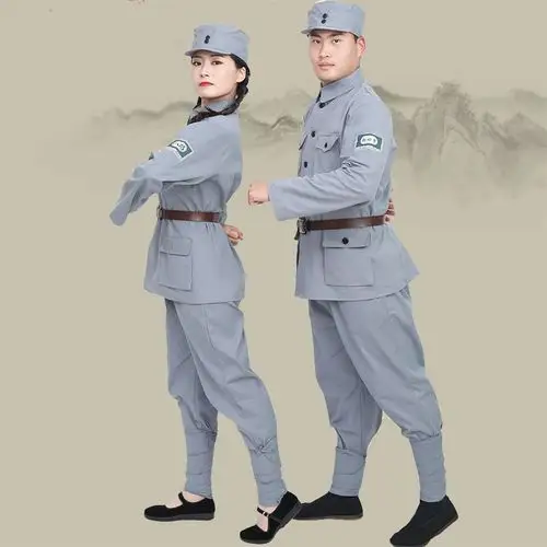 八路军男女女款演出服红军军装套装新四军舞台服装民族服装