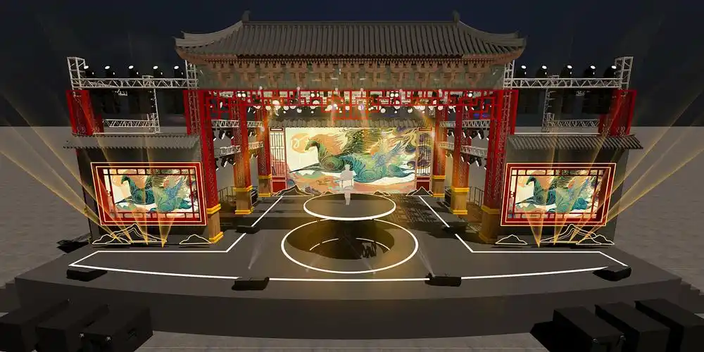 为成都一个乡村社区设计的户外舞台-2020年8月24日作