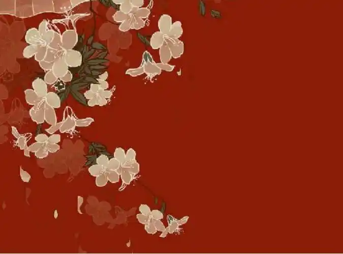 名片背景古风朱砂红简约复古