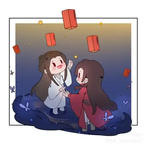 画手:吞兔嗷_天官赐福花怜谢怜花城q版绘画绘画作品