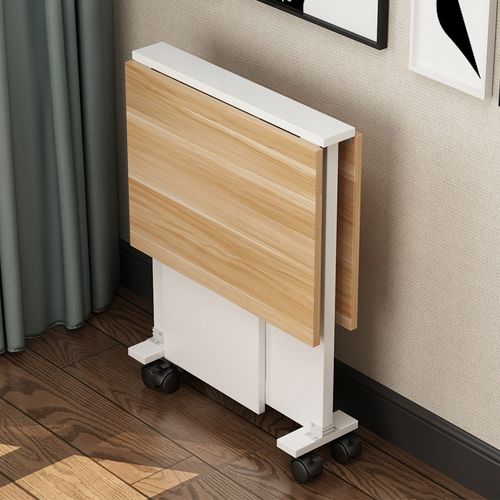 超薄折叠餐桌子家用小户型折叠桌伸缩长方形吃饭桌子小4人可移动