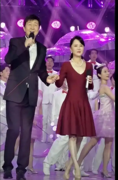 董文华穿华丽礼裙庆生任静穿吊带裙抢风头个个体态真实是老人