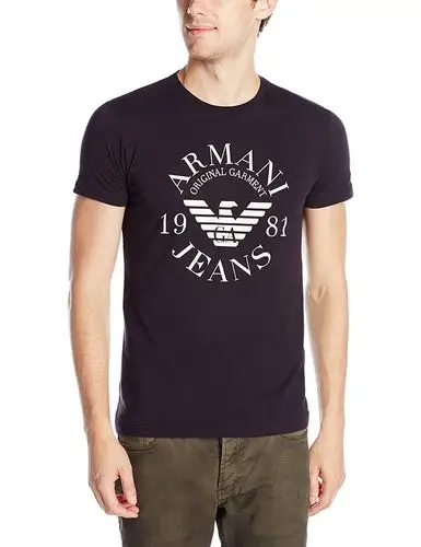 armani jeans mens ul extra slim classic short sleeve logo tee